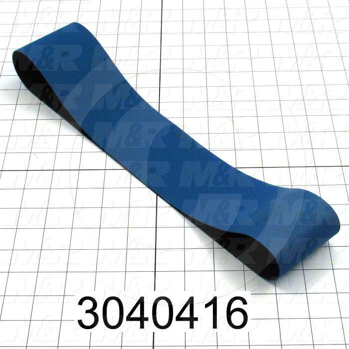 Flat Conveyor Belt, Fine/Tex., Polyurethane, Polyurethane, Blue, Black, 0.05" Thickness, 3 in. Width, 33.5" Length