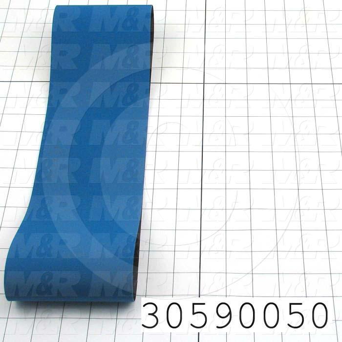 Flat Conveyor Belt, Fine/Tex., Polyurethane, Polyurethane, Blue, Black, 0.05" Thickness, 4.63" Width, 33.5" Length