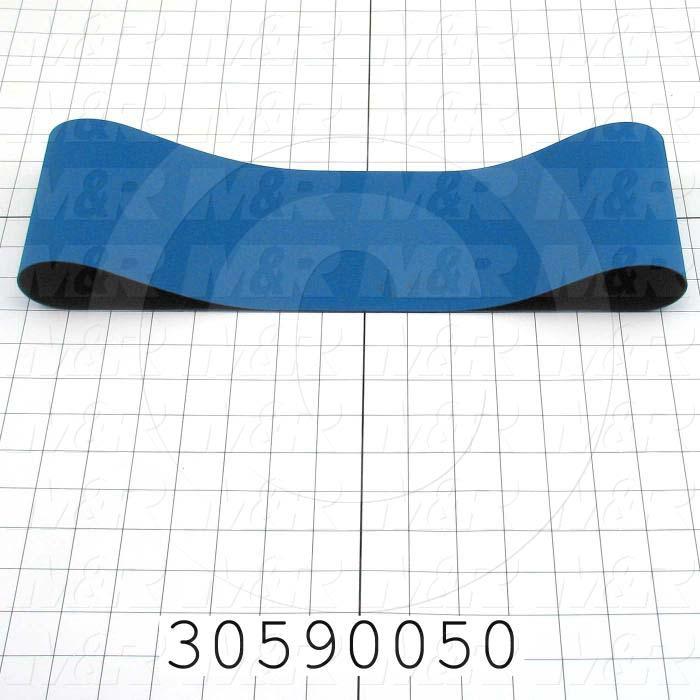 Flat Conveyor Belt, Fine/Tex., Polyurethane, Polyurethane, Blue, Black, 0.05" Thickness, 4.63" Width, 33.5" Length