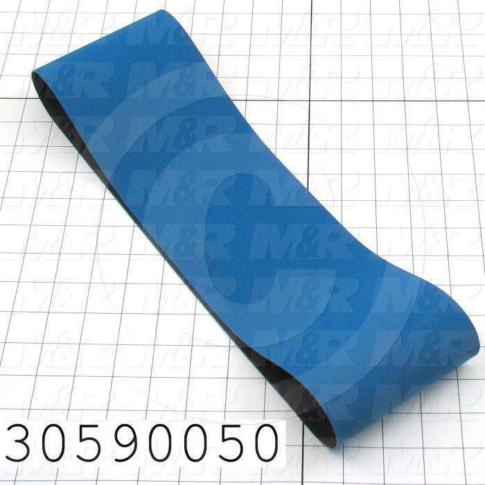 Flat Conveyor Belt, Fine/Tex., Polyurethane, Polyurethane, Blue, Black, 0.05" Thickness, 4.63" Width, 33.5" Length