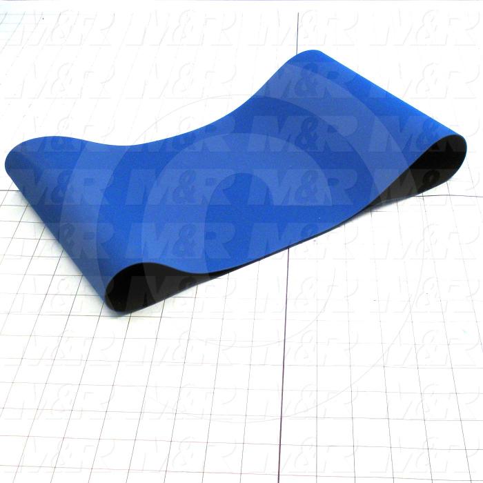 Flat Conveyor Belt, Fine/Tex., Polyurethane, Polyurethane, Blue, Black, 0.05" Thickness, 9" Width, 33.5" Length