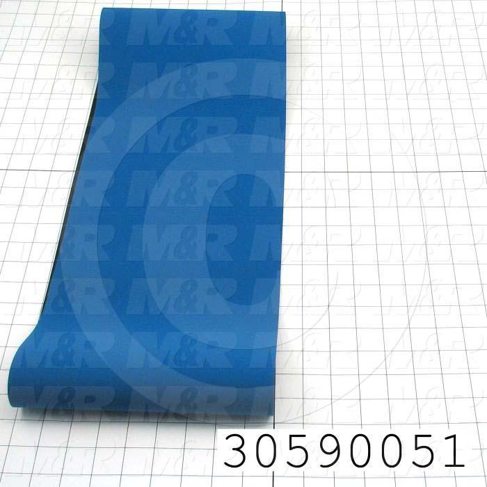 Flat Conveyor Belt, Fine/Tex., Polyurethane, Polyurethane, Blue, Black, 0.05" Thickness, 9" Width, 45.75" Length