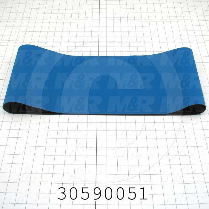 Flat Conveyor Belt, Fine/Tex., Polyurethane, Polyurethane, Blue, Black, 0.05" Thickness, 9" Width, 45.75" Length