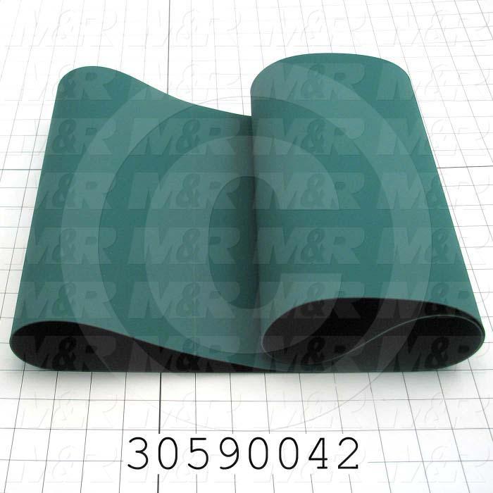 Flat Conveyor Belt, Fine/Tex., Polyurethane, Polyurethane, Green, Black, 0.05" Thickness, 12" Width, 45.375" Length