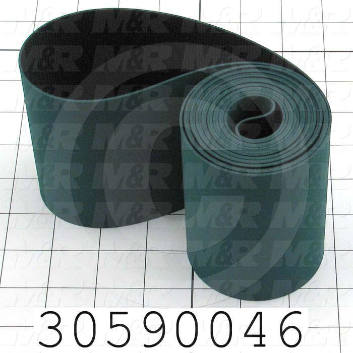 Flat Conveyor Belt, Fine/Tex., Polyurethane, Polyurethane, Green, Black, 0.05" Thickness, 4" Width, 117.63" Length