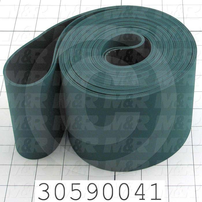 Flat Conveyor Belt, Fine/Tex., Polyurethane, Polyurethane, Green, Black, 0.05" Thickness, 4" Width, 175 in. Length