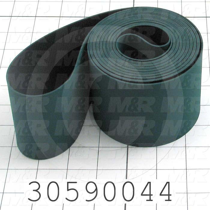 Flat Conveyor Belt, Fine/Tex., Polyurethane, Polyurethane, Green, Black, 1.4 mm Thickness, 3 in. Width, 175 in. Length