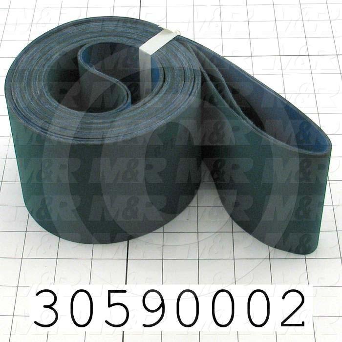 Flat Conveyor Belt, Nitrile Rubber, Nylon Fabric, Green, Blue, 0.05" Thickness, 4" Width, 143.75" Length