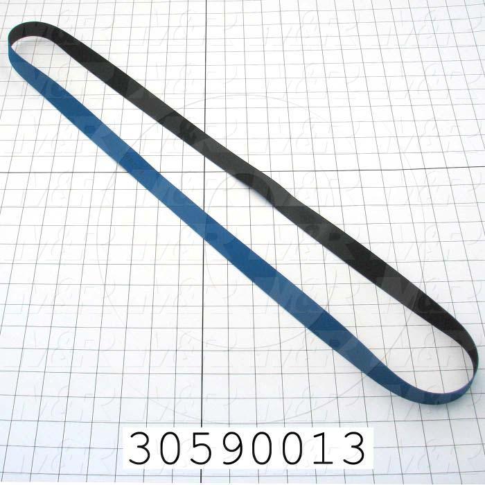 Flat Conveyor Belt, Polyurethane, Polyurethane, Blue, Blue, 0.05" Thickness, 1" Width, 59.25" Length