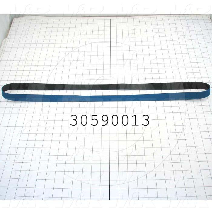Flat Conveyor Belt, Polyurethane, Polyurethane, Blue, Blue, 0.05" Thickness, 1" Width, 59.25" Length