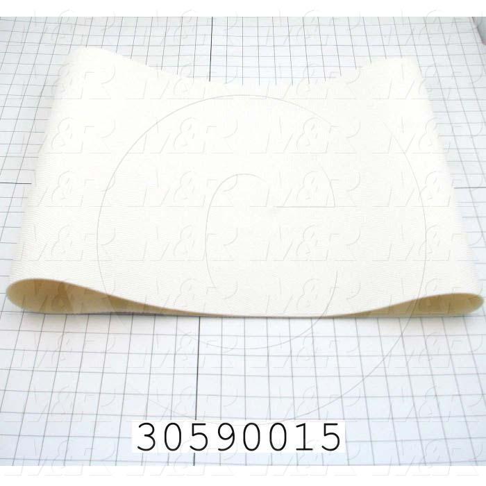 Flat Conveyor Belt, PVC, Nylon Fabric, White, White, 0.11" Thickness, 16" Width, 45" Length