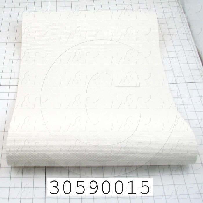 Flat Conveyor Belt, PVC, Nylon Fabric, White, White, 0.11" Thickness, 16" Width, 45" Length