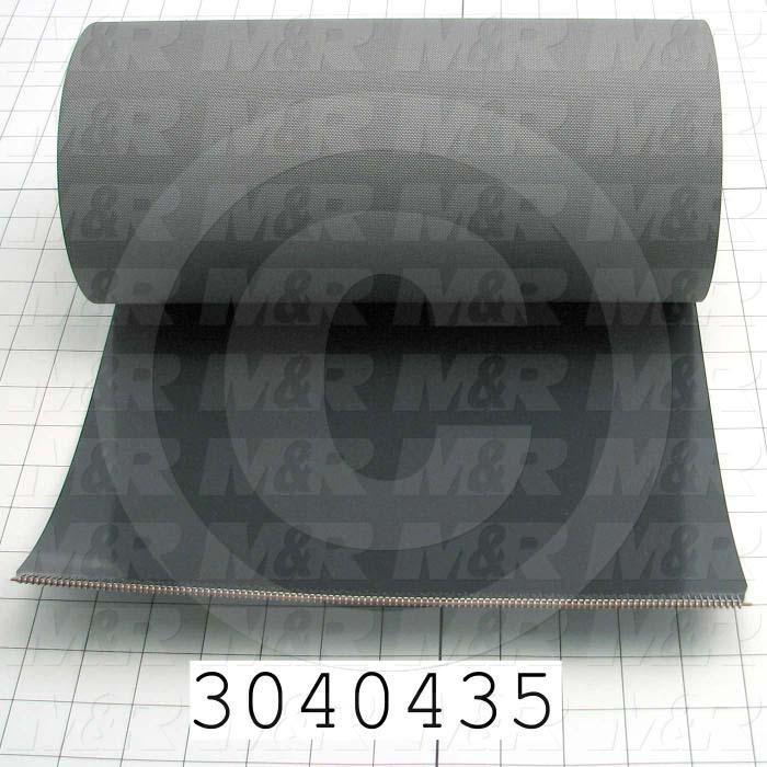 Flat Conveyor Belt, Smooth Top, Gray, Gray, 12" Width, 102.50" Length
