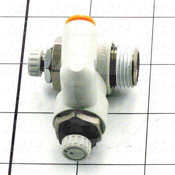 Flow Control, Dual Speed Controller Type, 3/8" NPT Port In, 1/4" OD Port Out, Universal Control Type, 500 l/min Flow Rate, W/Seal Option