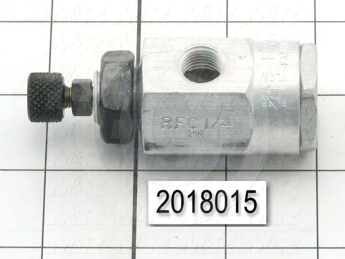 Flow Control, Panel Mount Type, 1/4" NPT Port In, 1/4" NPT Port Out, Standard Control Type