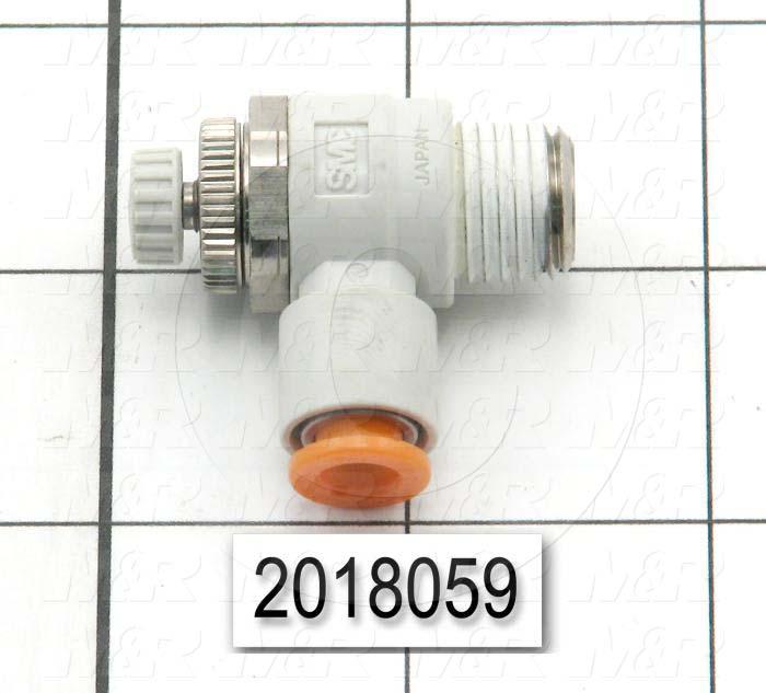 Flow Control, Speed Controller Type, 1/4" NPT Port In, 1/4" OD Port Out, Meter Out Control Type, 460 l/min Flow Rate, W/Seal Option