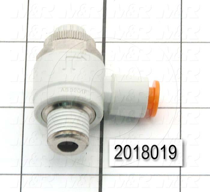 Flow Control, Speed Controller Type, 1/4" NPT Port In, 1/4" OD Port Out, Meter Out Control Type, 660 l/min Flow Rate, W/Seal Option