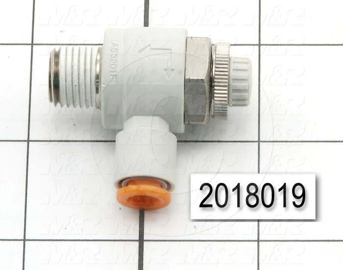 Flow Control, Speed Controller Type, 1/4" NPT Port In, 1/4" OD Port Out, Meter Out Control Type, 660 l/min Flow Rate, W/Seal Option