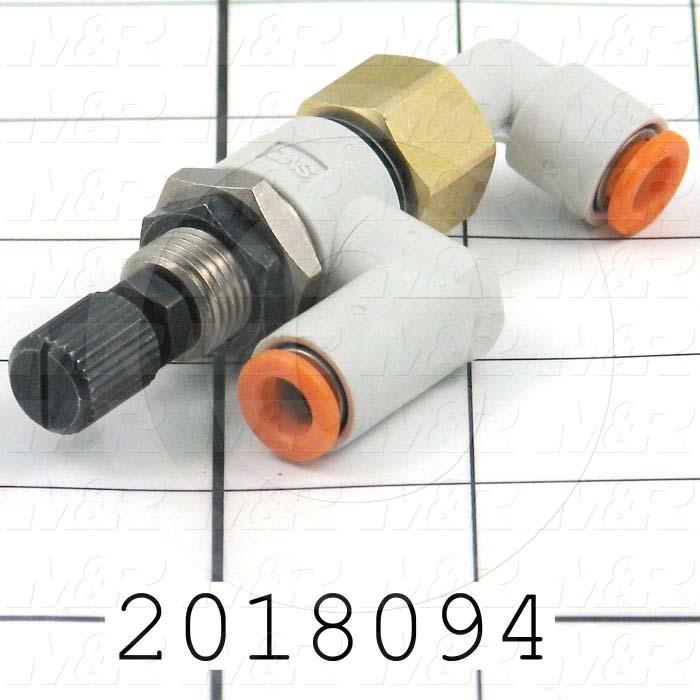 Flow Control, Speed Controller Type, 1/4" OD Port In, 1/4" OD Port Out, Universal Control Type