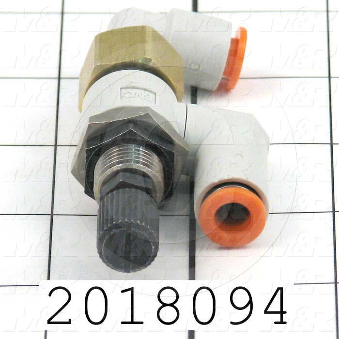 Flow Control, Speed Controller Type, 1/4" OD Port In, 1/4" OD Port Out, Universal Control Type