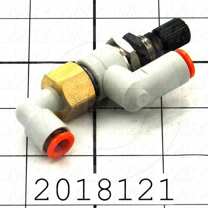 Flow Control, Speed Controller Type, 1/4" OD Port In, 1/4" Port Out, Universal Control Type