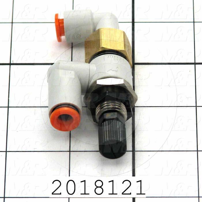 Flow Control, Speed Controller Type, 1/4" OD Port In, 1/4" Port Out, Universal Control Type