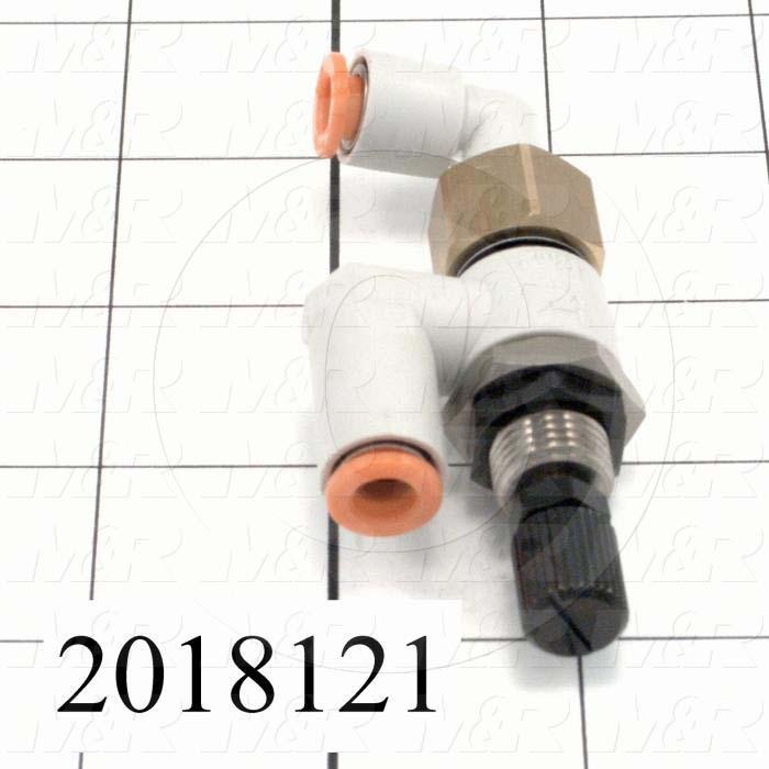 Flow Control, Speed Controller Type, 1/4" OD Port In, 1/4" Port Out, Universal Control Type