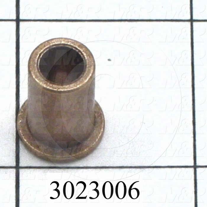Friction Bearings, Flanged Type, Bronze Material, 0.250" Inside Diameter, 0.38 in. Outside Diameter, 0.500" Flange Diameter, 0.047" Flange Thickness, 0.625" Overall Length