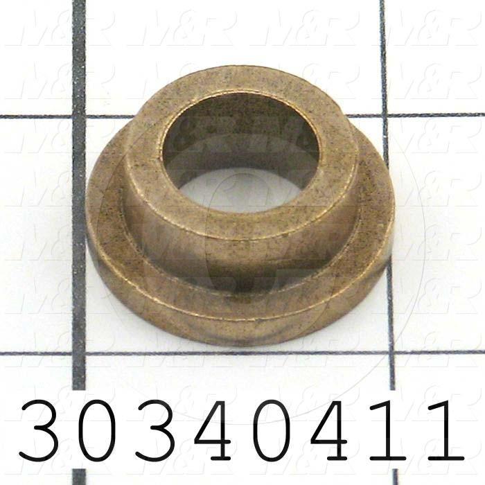 Friction Bearings, Flanged Type, Bronze Material, 0.50 in. Inside Diameter, 0.75 in. Outside Diameter, 1.000" Flange Diameter, 0.125" Flange Thickness, 0.38 in. Overall Length