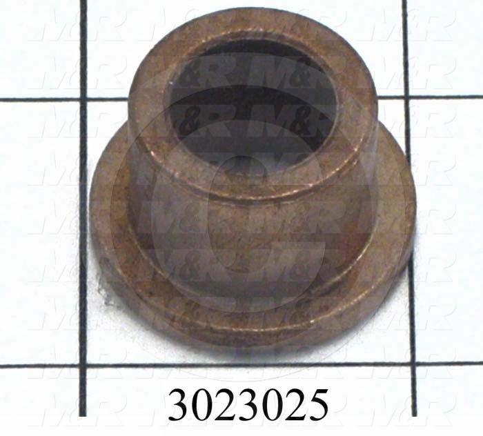 Friction Bearings, Flanged Type, Bronze Material, 0.50 in. Inside Diameter, 0.75 in. Outside Diameter, 1.000" Flange Diameter, 0.125" Flange Thickness, 0.625" Overall Length