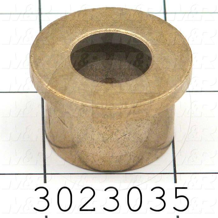 Friction Bearings, Flanged Type, Bronze Material, 0.625 in. Inside Diameter, 0.875" Outside Diameter, 1.125" Flange Diameter, 0.156" Flange Thickness, 0.750" Overall Length