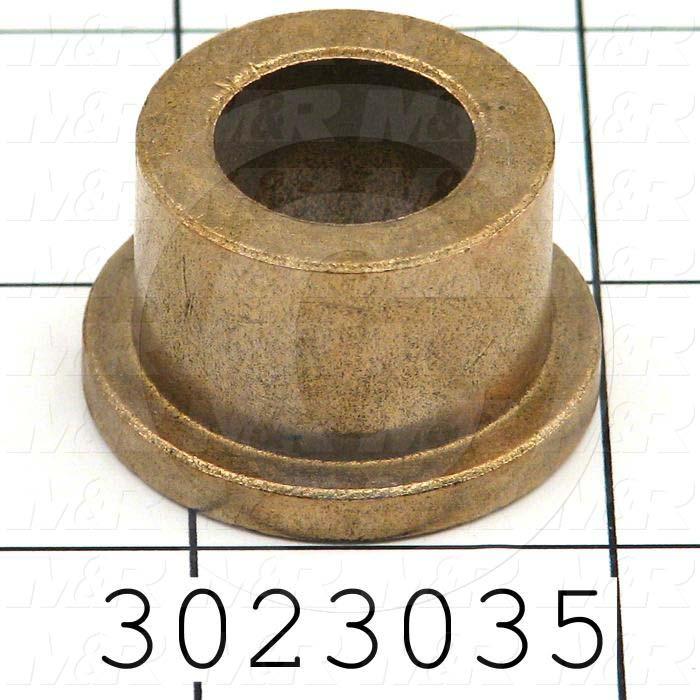 Friction Bearings, Flanged Type, Bronze Material, 0.625 in. Inside Diameter, 0.875" Outside Diameter, 1.125" Flange Diameter, 0.156" Flange Thickness, 0.750" Overall Length