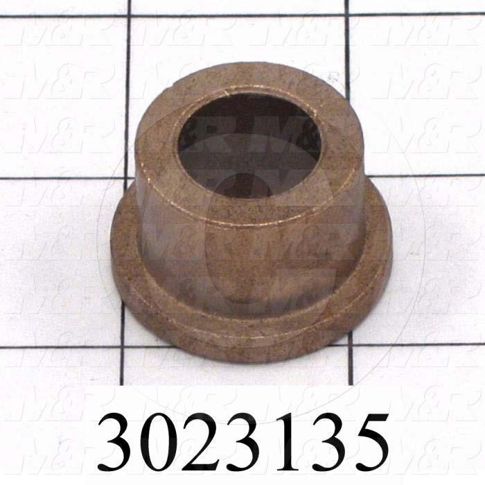 Friction Bearings, Flanged Type, Bronze Material, 0.625 in. Inside Diameter, 1.00" Outside Diameter, 1.250" Flange Diameter, 0.156" Flange Thickness, 0.750" Overall Length