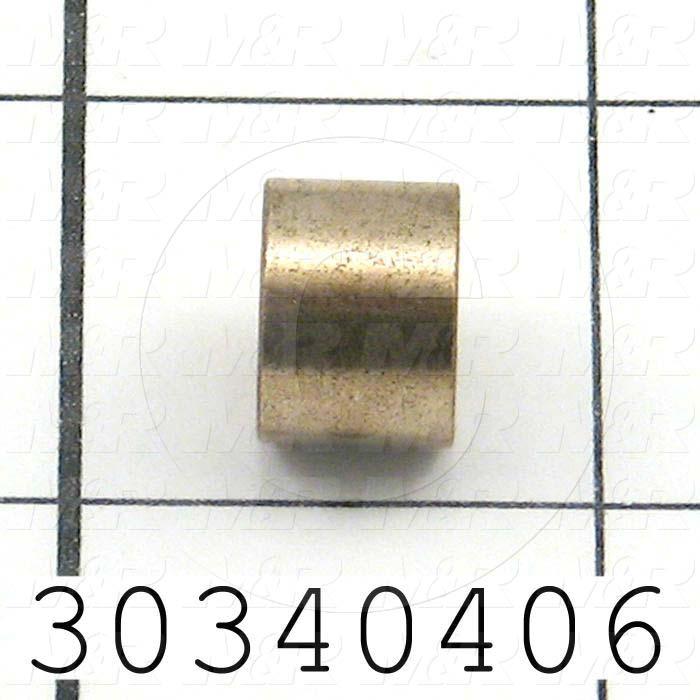 Friction Bearings, Plain Cylindrical Type, Bronze Material, 0.38 in. Inside Diameter, 0.500" Outside Diameter, 0.50 in. Overall Length