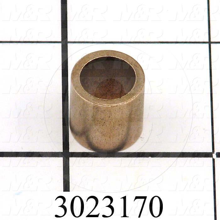 Friction Bearings, Plain Cylindrical Type, Bronze Oil-Impregnated Material, 0.38 in. Inside Diameter, 0.500" Outside Diameter, 0.50 in. Overall Length