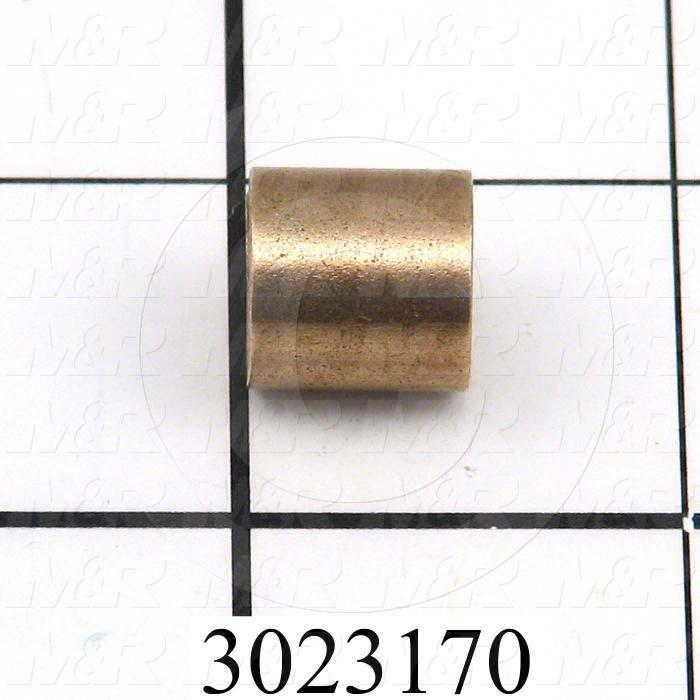 Friction Bearings, Plain Cylindrical Type, Bronze Oil-Impregnated Material, 0.38 in. Inside Diameter, 0.500" Outside Diameter, 0.50 in. Overall Length