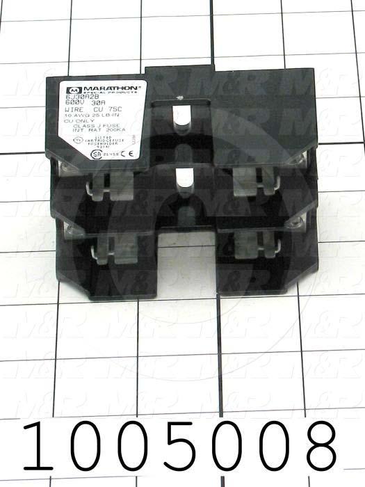 Fuse Holder, 2 Poles, 30A, 600VAC