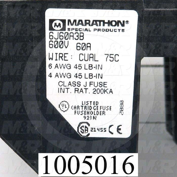 Fuse Holder, 3 Poles, 60A, 600VAC