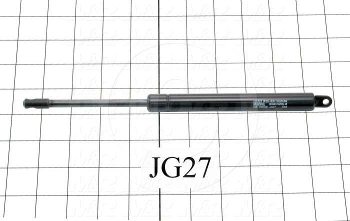 Gas Spring, 297.5 MM Extended Length, 197.5 MM Compressed Length, Thru Hole, 0.24"/0.25" Thru Hole Diameter, 43 lbf/191 N