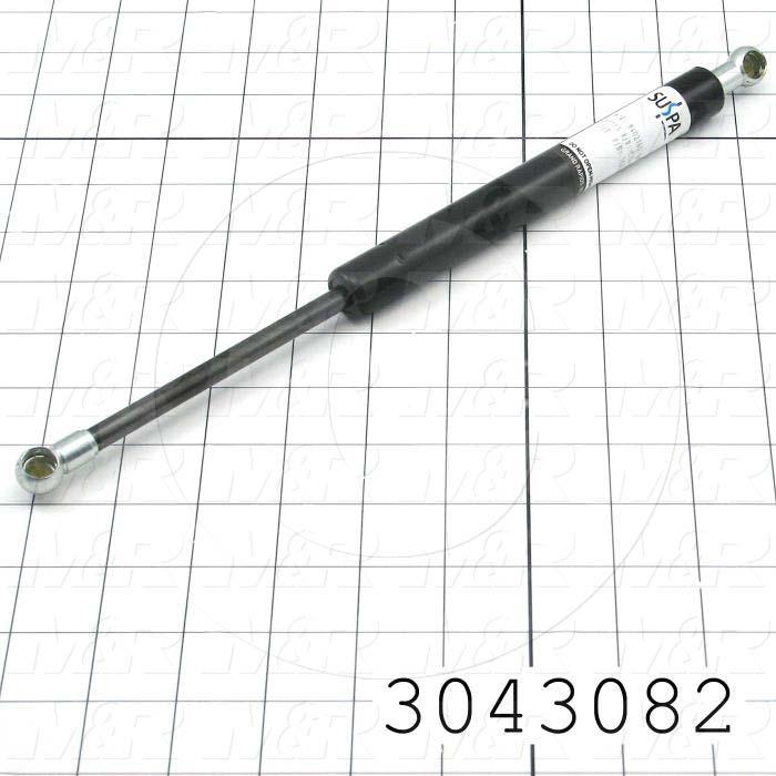 Gas Spring, 305 mm Extended Length, Ball Connector, 13 mm Ball Connector Diameter, 600 +/- 33n