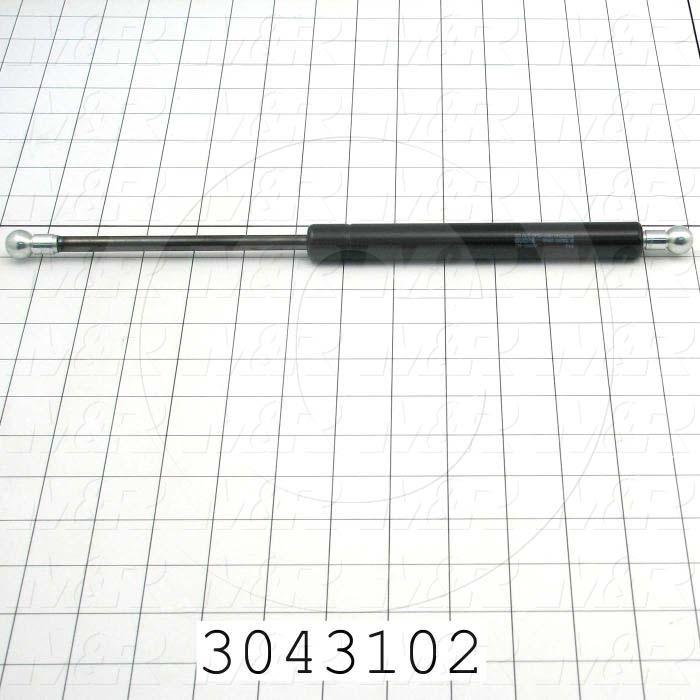 Gas Spring, 330 mm Extended Length, Ball Connector, 13 mm Ball Connector Diameter, 151 N