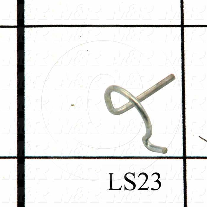  Gas Spring Mounting Hardware, Type Safety Clip, Ball Stud Diameter 10 MM, Clip Diameter 0.42", Steel, Nickel