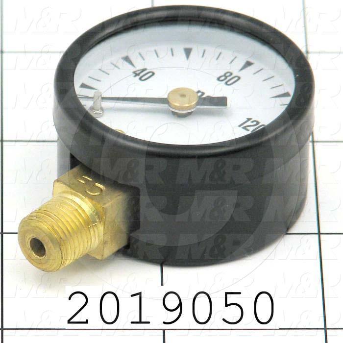 Gauge, 1.50 in. Outside Diameter, 160 Psi Max. Pressure