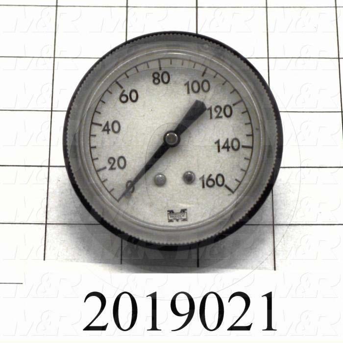 Gauge, 2.50 in. Outside Diameter, 160 Psi Max. Pressure