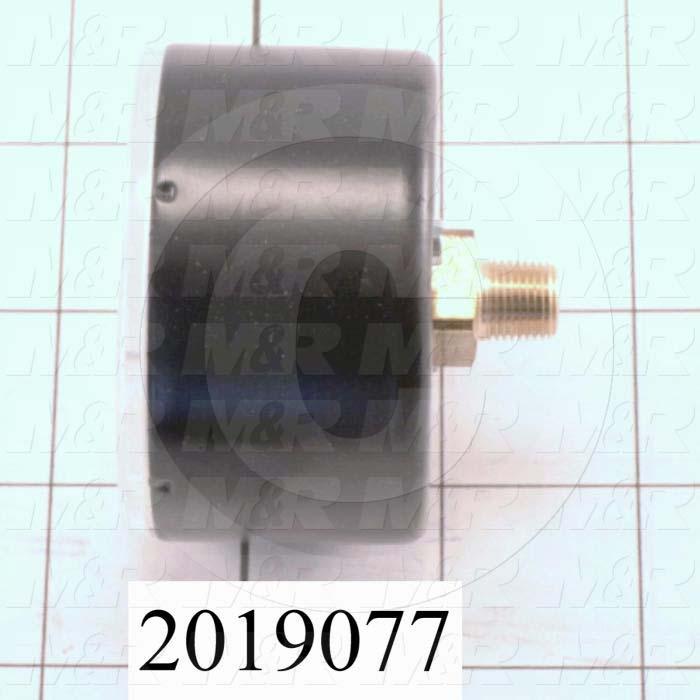 Gauge, 2.50 in. Outside Diameter, Back Side Thread Mounting, -5-0+5"wc/-12.5-0+12.5 mbar Max. Pressure, 1/8" NPT Thread Size