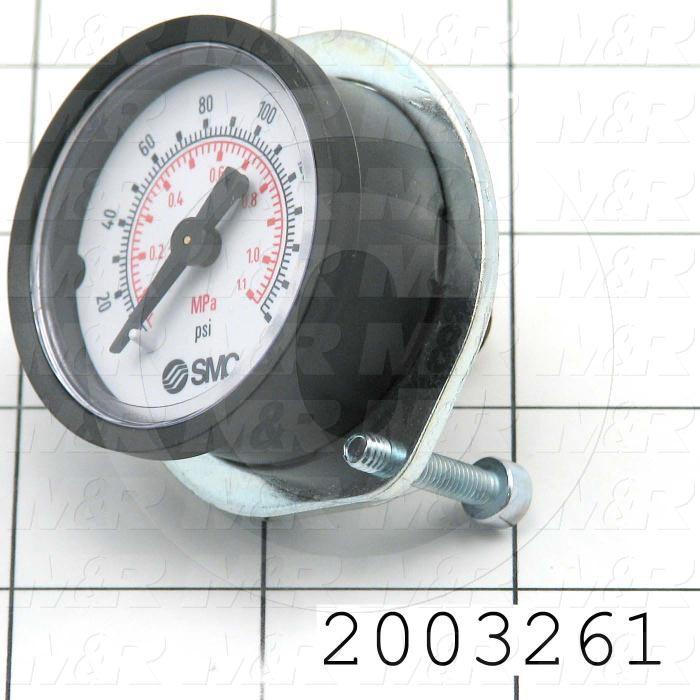 Gauge, 5.00" Outside Diameter, Panel Mounting, 6-32 Thread Size