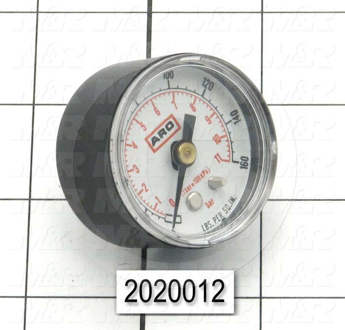 Gauge, Back Side Thread Mounting, 160 Psi Max. Pressure