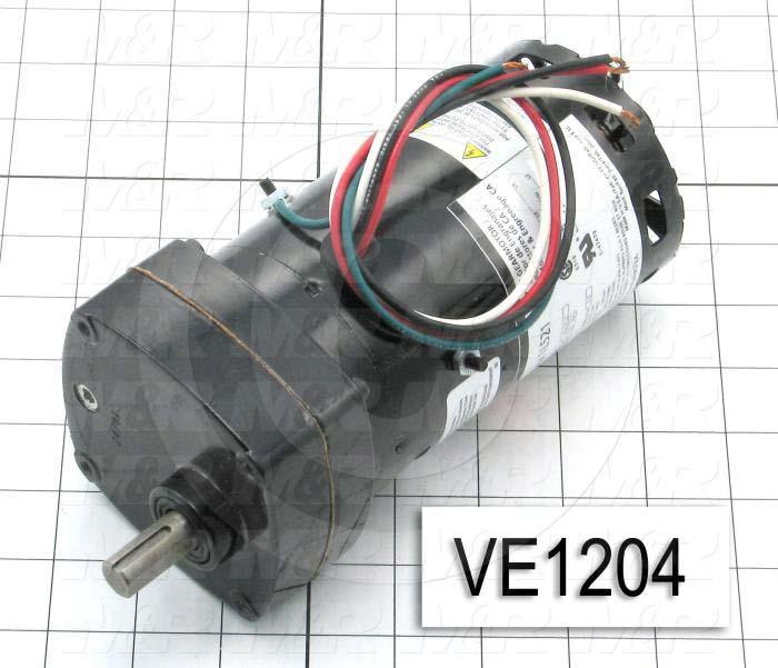 Gearmotors, Type In-Line, Ratio 25:1, Output Type Output Shaft (Single), Output Diameter 0.500", Output Torque 49 in-lbs, Output Rpm 53 rpm, Mounting Type Face mounted, Motor HP 1/20 hp