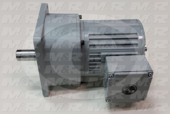 Gearmotors, Type In-Line, Type of Gears Planetary, Ratio 100:1, Output Type Output Shaft (Single), Output Rpm 18 RPM, Mounting Type Face mounted, Motor HP 1/8 hp, Voltage 230/460V 60Hz