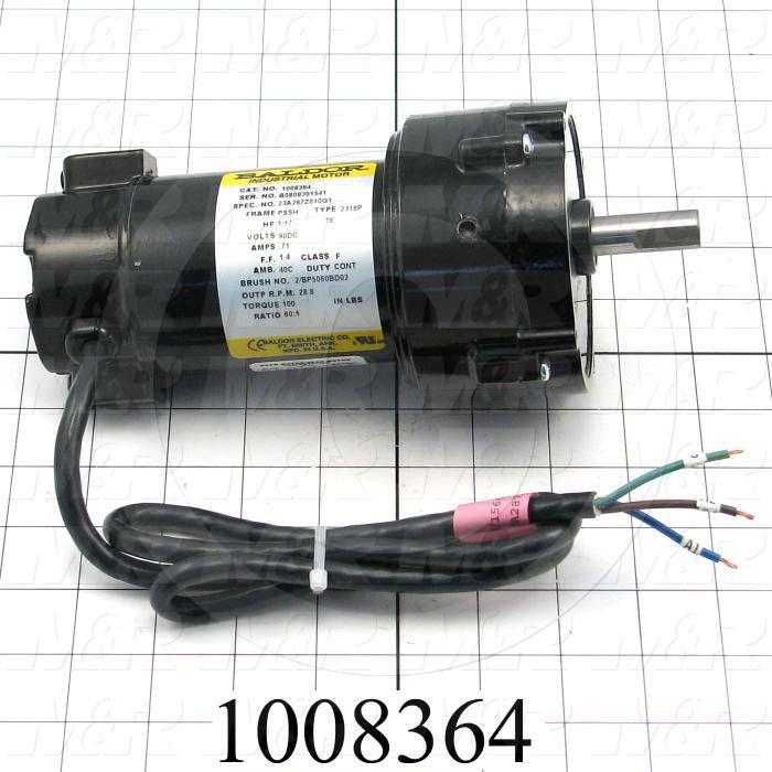 Gearmotors, Type Parallel Shaft, Type of Gears Helical, Ratio 60:1, Output Type Output Shaft (Single), Output Diameter 1/2", Output Torque 100 in-lbs, Output Rpm 28.8 rpm